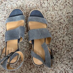 Gray Suede Women's Sandals